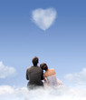 Creative style photo of a wedding couple