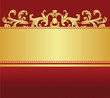 Floral gold banner, vector