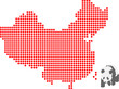 The panda and chinese map-Pixel series (vector)