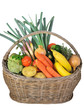 un panier de légumes frais. un panier de légumes frais.