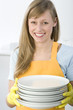 Woman Cleaning Dishes