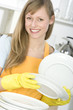 Woman Cleaning Dishes Woman Cleaning Dishes