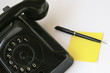 Photo: note paper and pen with old phone note paper and pen with old phone