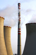 thin and fat chimneys of power plant