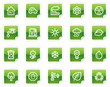 Ecology web icons, green sticker series Ecology web icons, green sticker series