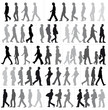 silhouettes en marche