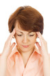 Portrait of beautiful woman with migraine