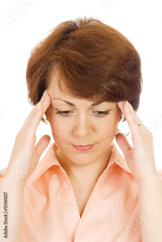 Photo: Portrait of beautiful woman with migraine Portrait of beautiful woman with migraine