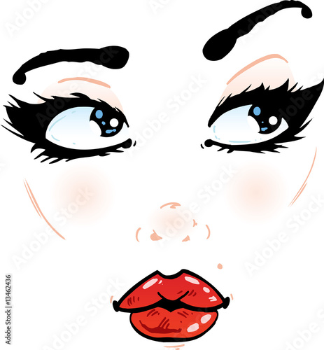 pretty designs for backgrounds. Pretty face details on a white