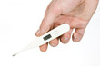 Foto: Electronic medical thermometer held in hand Electronic medical thermometer held in hand