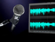 Microphone on recording studio.