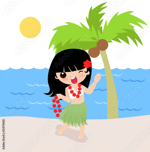 Vector: hawaii girl hawaii girl