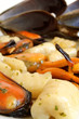 Italian food: gnocchi with mussels Italian food: gnocchi with mussels
