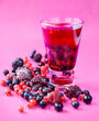 mixed berries and berry juice