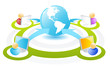 Illustration: Vector Illustration of people in internet network scheme. Vector Illustration of people in internet network scheme.