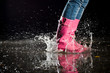 girl jumping in the puddle girl jumping in the puddle