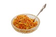 Salad made of carrot celery and in bowl