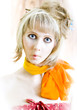 Girl portrait with baby doll make-up
