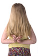 Girl With Fingers Crossed Behind Back