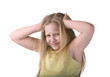 Girl Stressed Holding Head