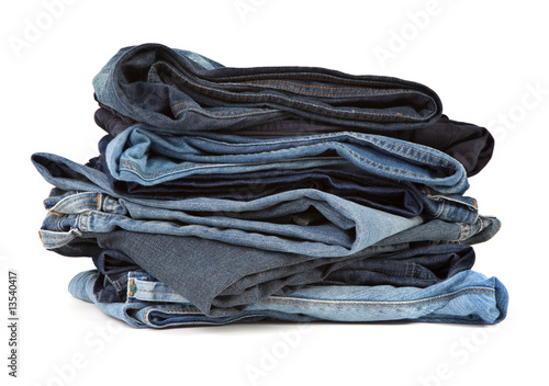 Photo: stack of blue jeans stack of blue jeans