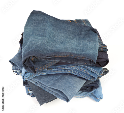 Photo: stack of blue jeans stack of blue jeans