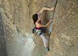 Female rock climber.