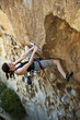 Female rock climber.