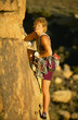Female rock climber.