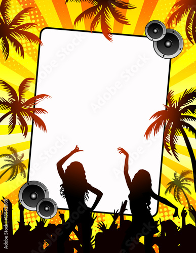 Summer disco-party card