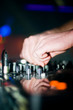 Deejay’s hand and turntable