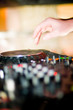Close-up of deejay’s hand