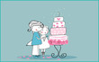 cutting the wedding cake