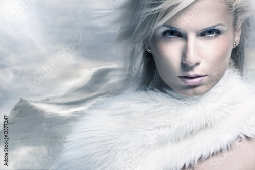 Photo: Fine art portrait of a beautiful lady in fur Fine art portrait of a beautiful lady in fur