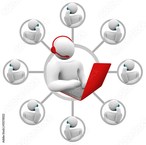 Illustration: Customer Support - Netowrk of Operator and Callers Customer Support - Netowrk of Operator and Callers