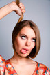 Funny housewife after hard day's work