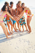 Happy teenagers enjoying a summer vacation together