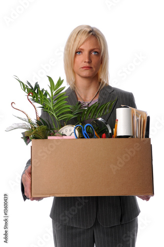 Woman Carrying Belongings in Box Woman Carrying Belongings in Box
