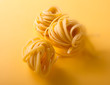 close up of yellow italian pasta