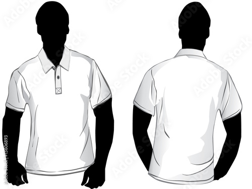 t shirt template back. White polo shirt design