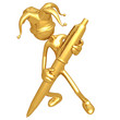 Jester With Gold Pen Jester With Gold Pen