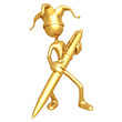 Jester With Gold Pen Jester With Gold Pen