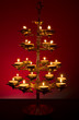 Beautifully Lit Lamp with the Hindu Sacred Symbol "Om"