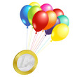 Vektor: Flying Euro coin Flying Euro coin