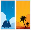 Palm tree and christmas tree - hot and cold Palm tree and christmas tree - hot and cold