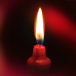 Candel on a red background