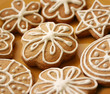 Gingerbread cookies arranged on yellow ceramic plate