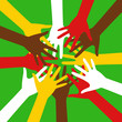Vector illustration. Rase hands.