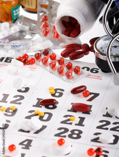 Photo: Planning of reception of tablets on basis of a calendar Planning of reception of tablets on basis of a calendar