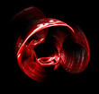 Rot glänzende Spiralform